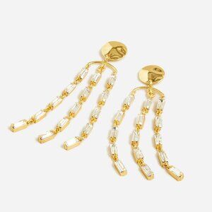 J. Crew Crystal Dangle Fringe Earrings NEW